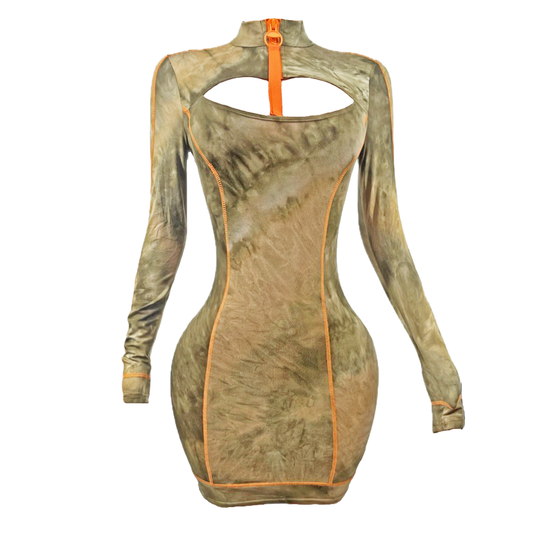 Orange Moto Dress